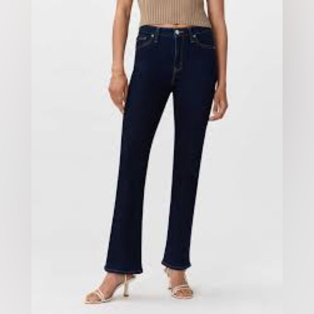 Quince Bella Stretch Kick Flare Jeans Blue Denim Size 30 Organic Cotton Boot Cut